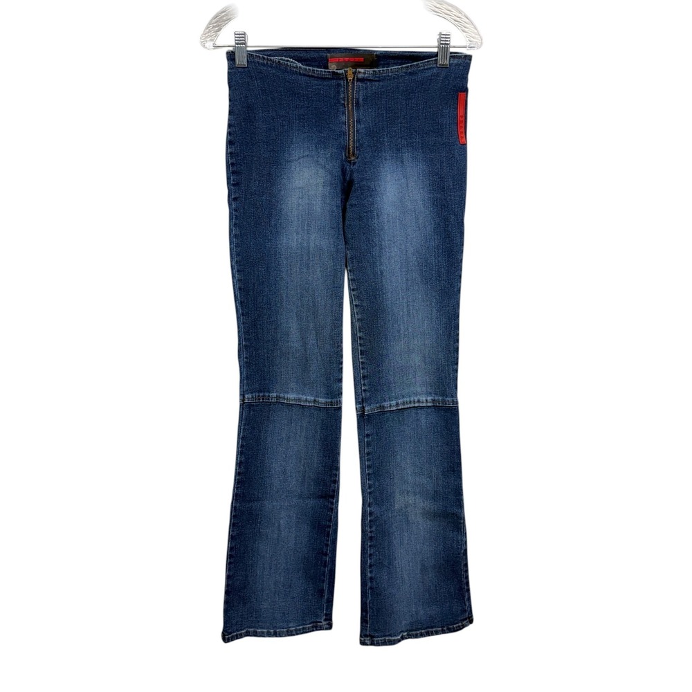 PRADA Women Made in Italy Denim Jeans Exposed Zipper Split Hem Medium Size S*